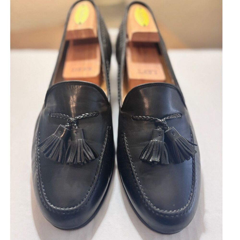 Cole Haan Bragano Black Premium Leather Tassel Kiltie Loafers Italy 11.5 M RARE - Picture 3 of 12